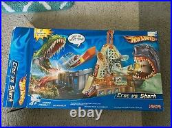 Rare Vintage Hot Wheels Croc Vs Shark Car Track Set NEW Open Box