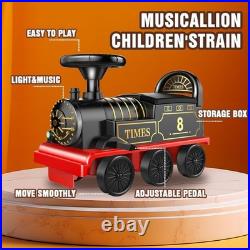 Ride on Train Toys Electric TrainSet with Track 2 Seaters Cargo Car, Music, Light