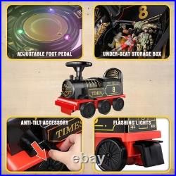 Ride on Train Toys Electric TrainSet with Track 2 Seaters Cargo Car, Music, Light