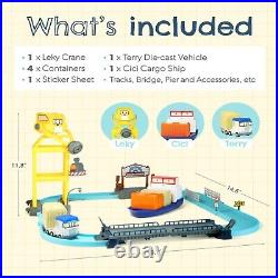 Robocar Poli Official Cargo Station Playset, Vehicle Car Race Track Builder 