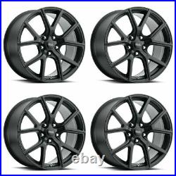 Set 4 20 Replica Track Hawk Matte Black Wheels 20x9 5x5 34mm Car Rims