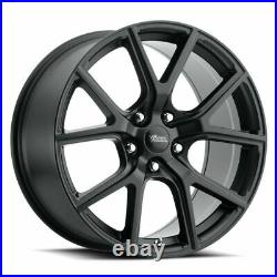 Set 4 20 Replica Track Hawk Matte Black Wheels 20x9 5x5 34mm Car Rims