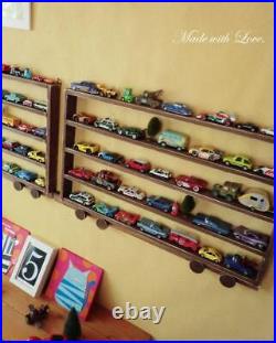 Set Of Track Shelf Walnut Mini Car Storage/Display/Decoration