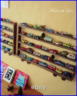 Set Of Tracked Shelf Walnut Mini Car Storage Display