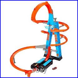 Sky Crash Tower Track Set, 2.5+ ft High with Motorized Booster, Orange Track