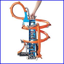 Sky Crash Tower Track Set, 2.5+ ft High with Motorized Booster, Orange Track