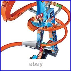 Sky Crash Tower Track Set, 2.5+ ft High with Motorized Booster, Orange Track