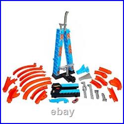 Sky Crash Tower Track Set, 2.5+ ft High with Motorized Booster, Orange Track