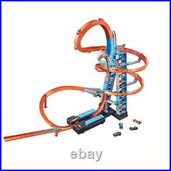 Sky Crash Tower Track Set, 2.5+ ft High with Motorized Booster, Orange Track