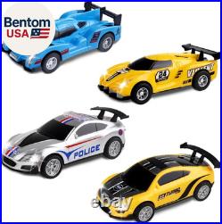 Slot Car Race Track Set, 19Ft Electric Track with LED Lights and 4 Slot Cars, 2