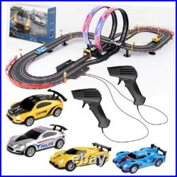 Slot Car Race Track Set, 19ft Electric Track with LED Lights and with LED lights