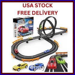 Slot Car Race Track Set Electric Powered Race Track Dual Racing Car Track Set