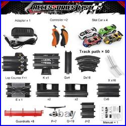 Slot Car Race Track Set Electric Powered Race Track Dual Racing Car Track Set