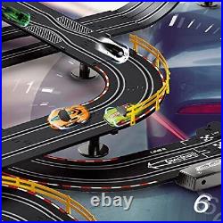 Slot Car Race Track Set Electric Powered Super Loop Speedway with Four Cars f