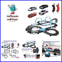 Slot Car Race Track Set, High Speed Series Tram Dual Track Set with 4 License