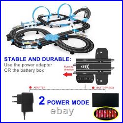 Slot Car Race Track Set, High Speed Series Tram Dual Track Set with 4 License