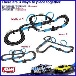 Slot Car Race Track Set, High Speed Series Tram Dual Track Set with 4 License