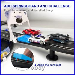 Slot Car Race Track Set, High Speed Series Tram Dual Track Set with 4 License