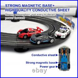 Slot Car Race Track Set, High Speed Series Tram Dual Track Set with 4 License