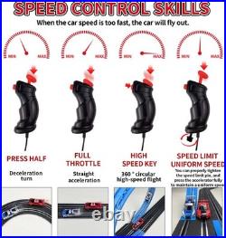Slot Car Race Track Set, High Speed Series Tram Dual Track Set with 4 License