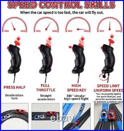 Slot Car Race Track Set, High Speed Series Tram Dual Track Set with 4 License