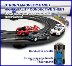 Slot Car Race Track Set, High Speed Series Tram Dual Track Set with 4 License