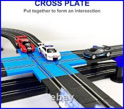 Slot Car Race Track Set, High Speed Series Tram Dual Track Set with 4 License