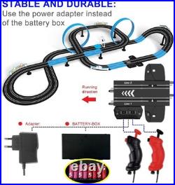 Slot Car Race Track Set, High Speed Series Tram Dual Track Set with 4 License