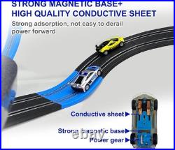 Slot Car Race Track Set, High Speed Series Tram Dual Track Set with 4 License