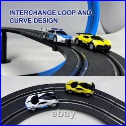 Slot Car Race Track Set, High Speed Series Tram Dual Track Set with 4 License