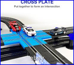 Slot Car Race Track Set, High Speed Series Tram Dual Track Set with 4 Licensed R
