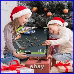 Slot Car Race Track Set with 4 Cars and 2 Hand Controllers for Kids