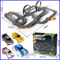 Slot Car Race Track Set with 4 Cars and 2 Hand Controllers for Kids