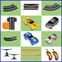Slot Car Race Track Set with 4 Cars and 2 Hand Controllers for Kids