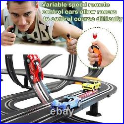 Slot Car Race Track Sets, 23ft Battery Powered or Electric Track with 4 Slot