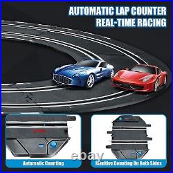 Slot Car Race Track Sets, Battery or Electric Race Car Track with 4 High-Spee