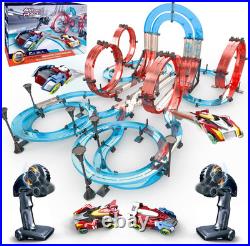 Slot Car Race Track Sets Dual-Player Electric Remote Control Cars Rechargable Ma