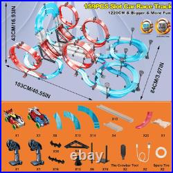 Slot Car Race Track Sets Dual-Player Electric Remote Control Cars Rechargable Ma