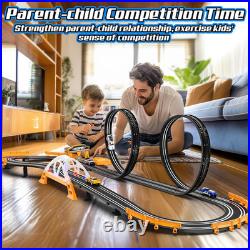 Slot Car Race Track Sets for Boys, Race Car Track with 4 High-Speed Slot