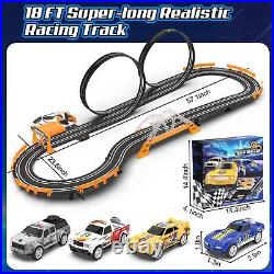 Slot Car Race Track Sets for Boys, Race Car Track with 4 High-Speed Slot Cars