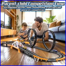 Slot Car Race Track Sets for Boys, Race Car Track with 4 High-Speed Slot Cars