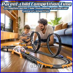 Slot Car Race Track Sets for Boys, Race Car Track with 4 High-Speed Slot Cars, Bat Slot Car Race Track Sets for Boys, Race Car Track with 4 High-Speed Slot Cars, Bat