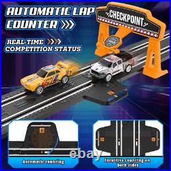 Slot Car Race Track Sets for Boys, Race Car Track with 4 High-Speed Slot Cars, Bat Slot Car Race Track Sets for Boys, Race Car Track with 4 High-Speed Slot Cars, Bat
