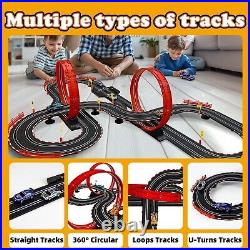 Slot Car Race Track Sets for Kids -30FT Electric Race Car Track with 4 High-S