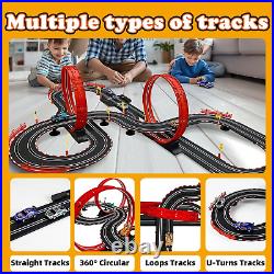 Slot Car Race Track Sets for Kids -30FT Electric Race Car Track with 4 High-Spee