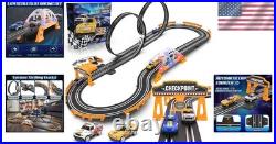 Slot Car Race Track Sets with 4 High-Speed Racing Car, Battery or Electric Ra
