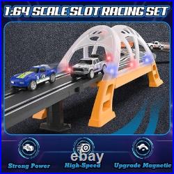 Slot Car Race Track Sets with 4 High-Speed Racing Car, Battery or Electric Ra