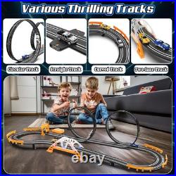 Slot Car Race Track Sets with 4 High-Speed Racing Car, Battery or Electric Ra