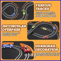 Slot Car Race Track Sets with 4 High-Speed Racing Car, Battery or Electric Race