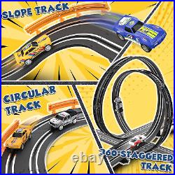 Slot Car Racing Track Set 20.2 ft Long, 4 Cars, LED Features, Great Gift for K